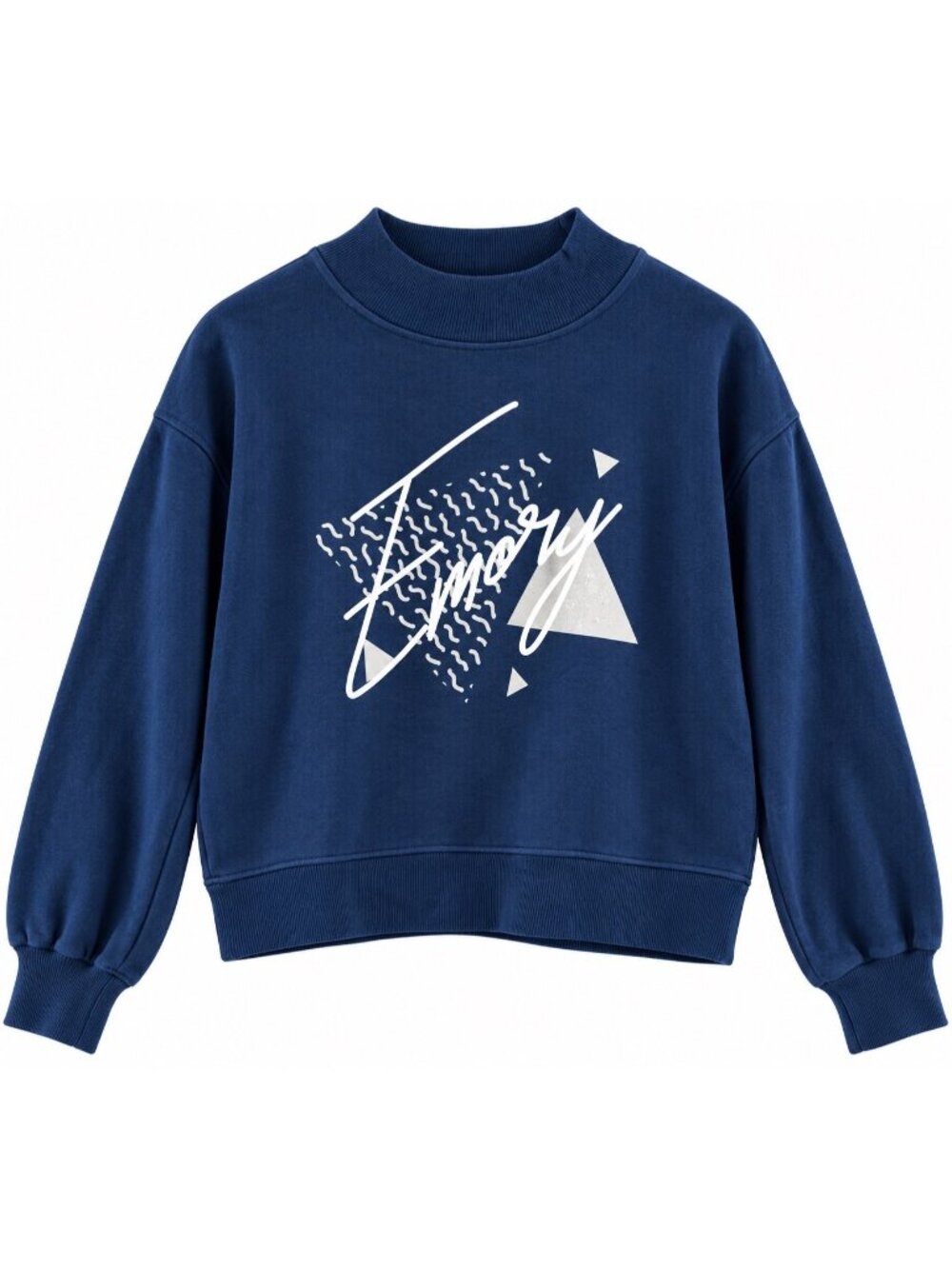 Chicka-D Navy Emory Cropped Hailey Sweatshirt L 60% Cotton 40% Polyester